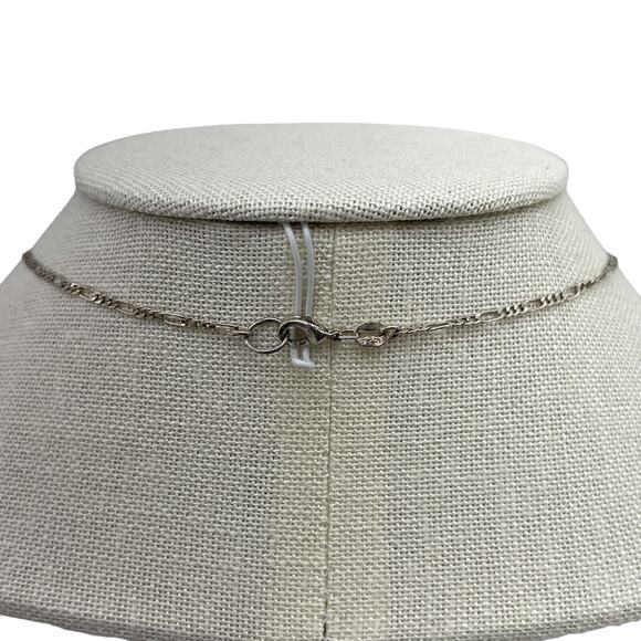 Turquoise Silver Glass Beaded 925 Chain Necklace Fine Jewelry Lobster Claw Lock - Picture 3 of 7